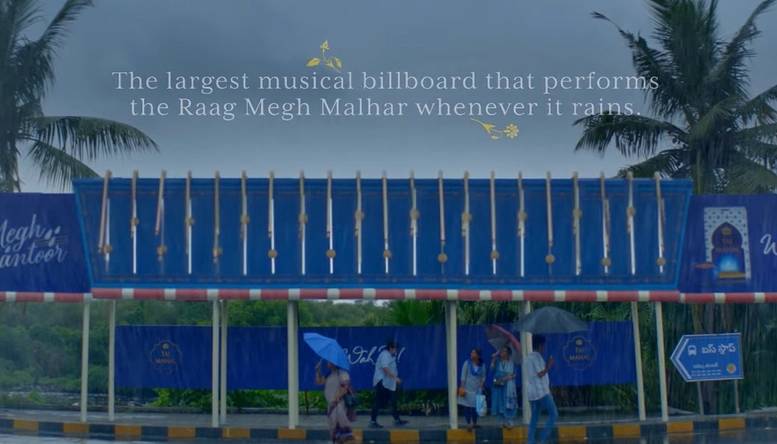 guerrila Marketing example for Taj Mahal Tea _Megh Santoor_ Billboard