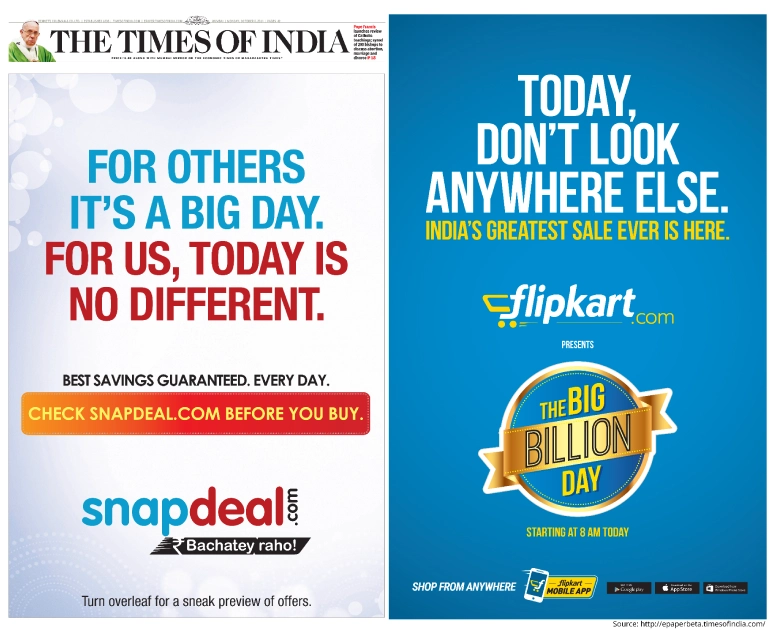Guerrilla Marketing example of Snapdeal vs. Flipkart_ The Big Billion Day Ambush