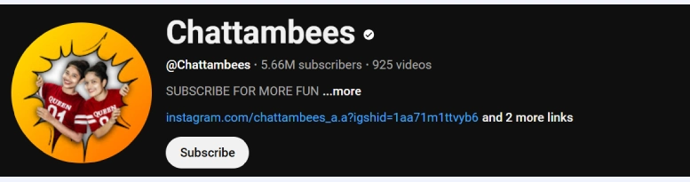 Top youtubers in kerala - Chatambees