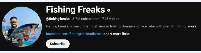 top youtubers in Kerala - Fishing freaks